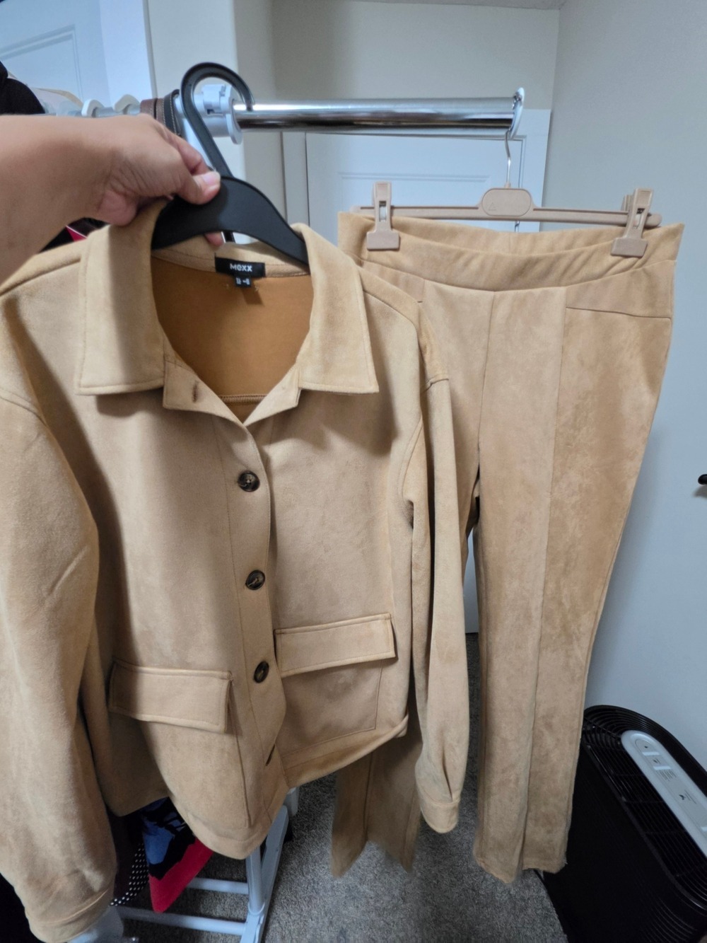 Mexx Tan Faux Suede Jacket Medium Pants Large Set